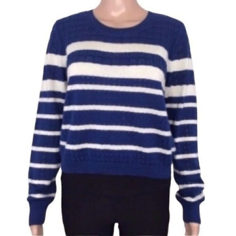 Soft Joie Billy striped knit cropped pullover sweater Size Large